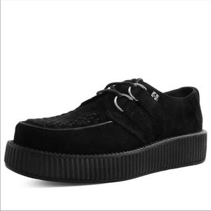 T.U.K. BLACK FAUX SUEDE ANARCHIC CREEPERS